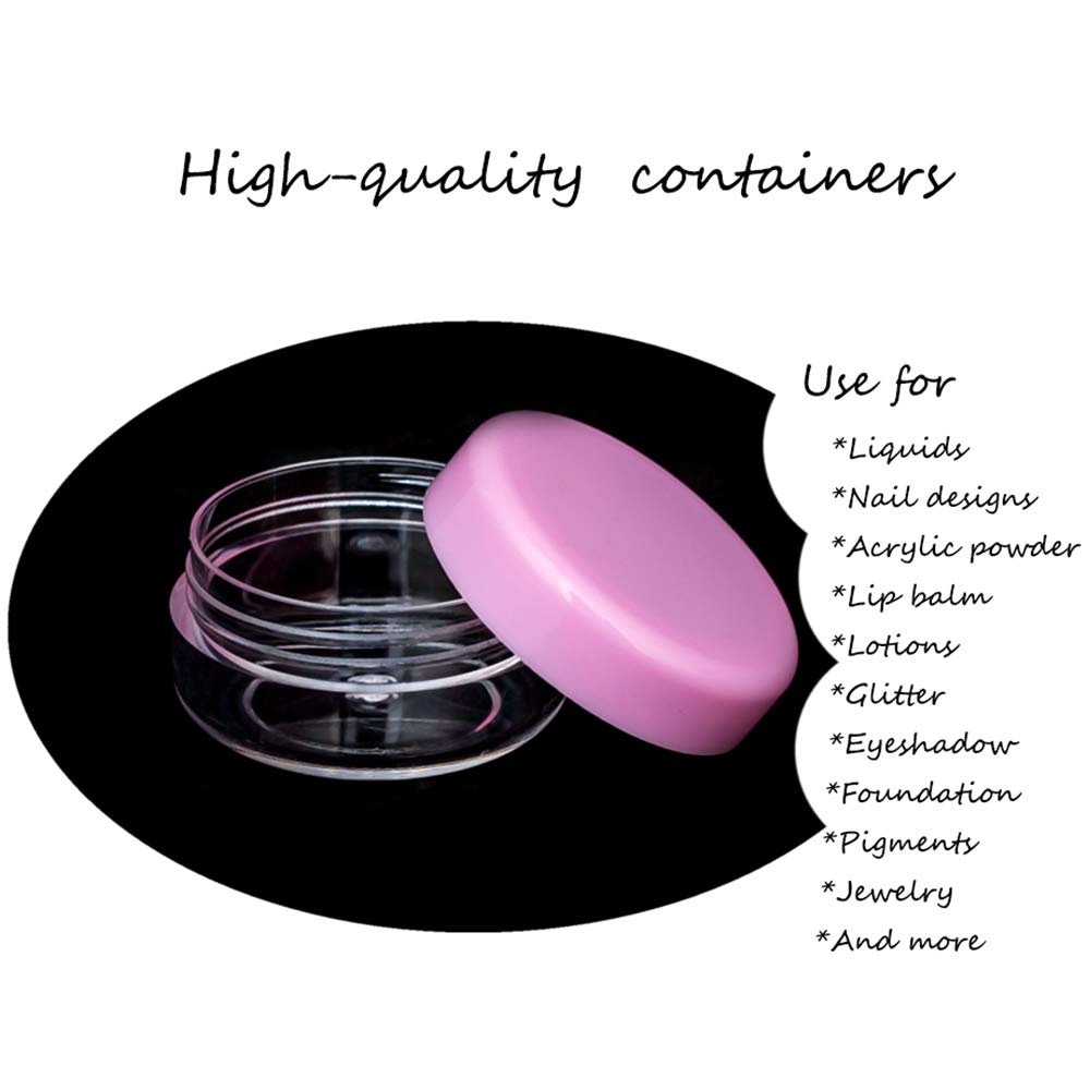 Zejia Sample Containers, 10 Gram Containers With Lids, 40Pcs Sample Jars, Small Plastic Containers With Lids(Pink)